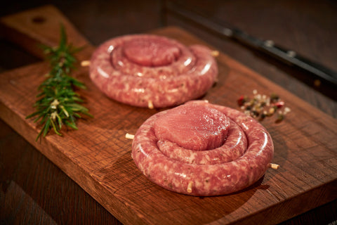 Bratwurstschnecke mit Filet, Würstchen, Metzgerei Klein