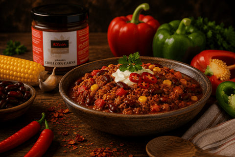 Chili con Carne im Glas, Verzehrfertig, Metzgerei Klein