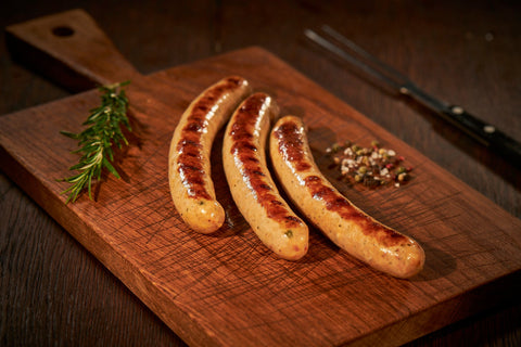 Mediterrane Bratwurst (mit Feta), Würstchen, Metzgerei Klein