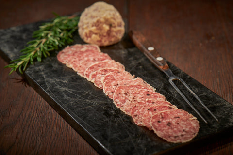 Saltufo (aufgeschnitten), Salami, Metzgerei Klein