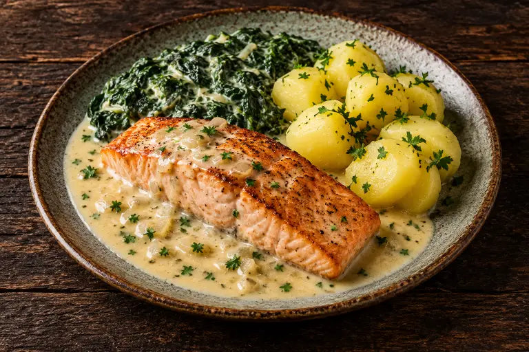 Gebratenes Lachsfilet