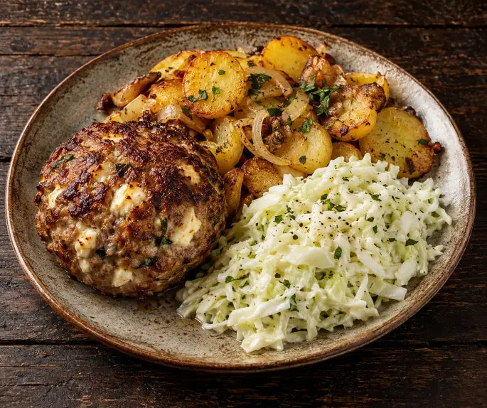 Frikadelle mit Schafskäse