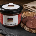Blutwurst im Glas, Dosenwurst, Metzgerei Klein
