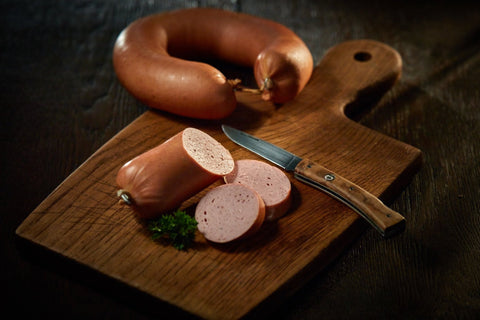 Fleischwurst im Ring, Wurst am Stück, Metzgerei Klein