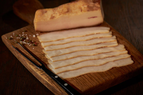 geräucherter Speck geschnitten, Schinken & Braten, Metzgerei Klein