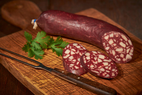 Hausmacher Blutwurst im Ring, Wurst am Stück, Metzgerei Klein