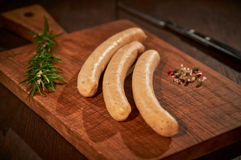 Mediterrane Bratwurst (mit Feta), Würstchen, Metzgerei Klein