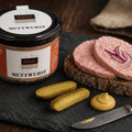 Mettwurst im Glas, Dosenwurst, Metzgerei Klein