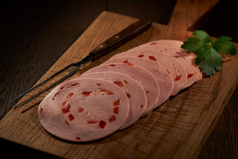 Paprikamortadella, Wurstaufschnitt, Metzgerei Klein