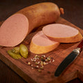 Rheinische Leberwurst geräuchert, Streichwurst, Metzgerei Klein