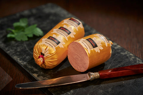 Rheinische Leberwurst gold klein, Streichwurst, Metzgerei Klein