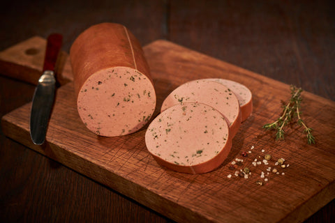 Rheinische Leberwurst mit Kräutern, Streichwurst, Metzgerei Klein